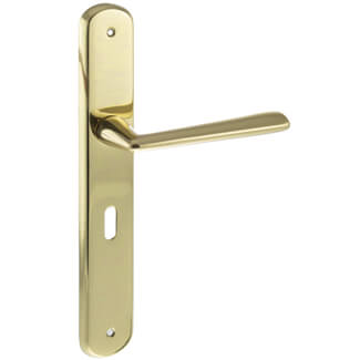 Atlantic Forme Brigette Solid Brass Key Lever Door Handle On Backplate