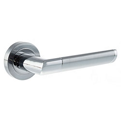 Atlantic Mediterranean Santorini Lever Door Handle on Round Rose - 122mm L