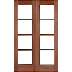 Joseph Miles Luxe External Door Pair with 8 Unglazed Light - Unfinished Hardwood