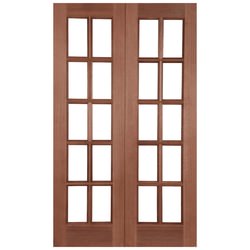 Joseph Miles London Rebated External Door Pair with 20 Unglazed Light - Unfinished Hardwood
