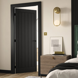 JB Kind Cottage Internal Door with 5 Panel - Matt Black Painted
