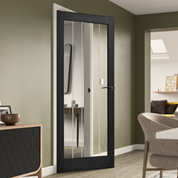 JB Kind Cottage Internal Door with 1 Clear Glazed Light - Prefinished Black