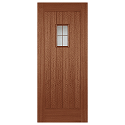 Joseph Miles Treva External Door with 6 Panel and 1 Triple Glazed Light - Unfinished Hardwood