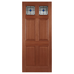 Joseph Miles Pioneer External Door with 2 Triple Feature Top Glazed Light Unfinished Hardwood