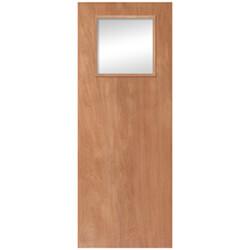JB Kind Type-1G Internal Flush Fire Door with 1 Clear Glazed Light - Unfinished Paint Grade Plywood