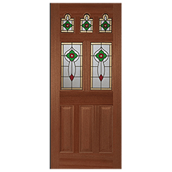Joseph Miles Mid Rose External Door with 5 Triple Feature Glazed Light - Unfinished Hardwood