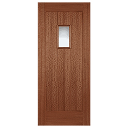Joseph Miles Treva External Door with 6 Panel and 1 Unglazed Light - Unfinished Hardwood