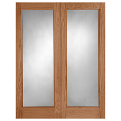 Joseph Miles Tessa External Door Pair with 2 Unglazed Light - Unfinished Oak