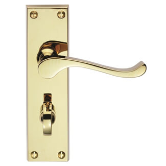 Carlisle Brass Contract Victorian Scroll WC Lever Door Handle On Backplate