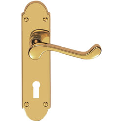 Carlisle Brass Contract Victorian Scroll Lever On Shaped Backplate with Keyhole