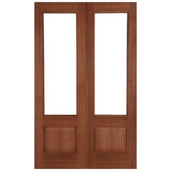 Joseph Miles Revya External Door Pair with 2 Unglazed Light - Unfinished Hardwood