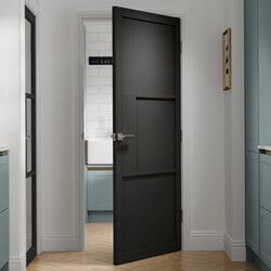 JB Kind Cosmo Industrial Internal Door with 3 Panel - Black Laminate