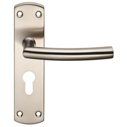 Carlisle Brass Eurospec Steelworx Residential Arched Lever Handle with Euro Profile On Backplate