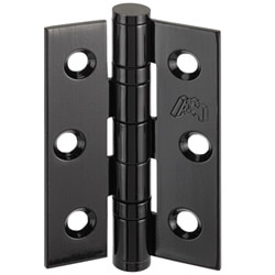 LPD Manhattan 3-inch Matt Black Hinges - W 50mm x T 2mm - Pack of 3