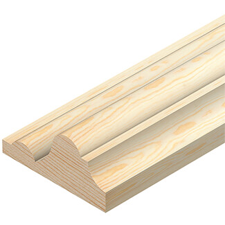 Cheshire Mouldings Pine Decorative Dado Rail - Bundle Of 4 - 28mm x 2400mm
