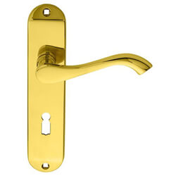 Carlisle Brass Andros Lock Profile Lever Door Handle On Backplate - 180 x 40mm