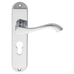 Carlisle Brass Andros Lever Handle with Euro Profile On Backplate