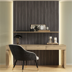 Joseph Miles Acoustic Dark Grey Oak Wooden Slat Wall Panel 2400 x 600 x 21mm