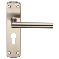 Carlisle Brass Eurospec Steelworx Residential Mitred Euro Profile with Lever Handle On Backplate