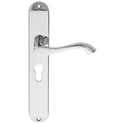 Carlisle Brass Andros Lever Handle with Euro Profile On Backplate - 241 x 40mm