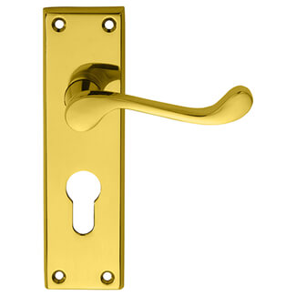 Carlisle Brass Victorian 150 x 42mm Lever Handle with Euro Profile On Backplate