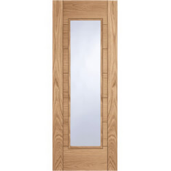 Joseph Miles Corsica Internal Door with 7 Panel and 1 Clear Glazed Light - Prefinished Oak