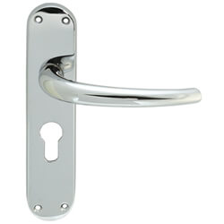 Carlisle Brass Lilla Lever Handle with Euro Profile On Backplate - 185 x 40mm