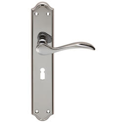 Carlisle Brass Madrid Lock Profile Lever Door Handle On Backplate
