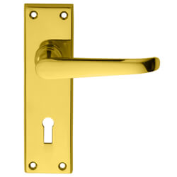 Carlisle Brass Victorian Ascot Lock Profile With Lever Handle On Backplate