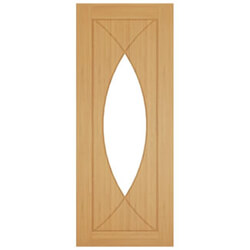 Deanta Amalfi Internal Door with 4 Panel and 1 Clear Glazed Light - Prefinished Oak