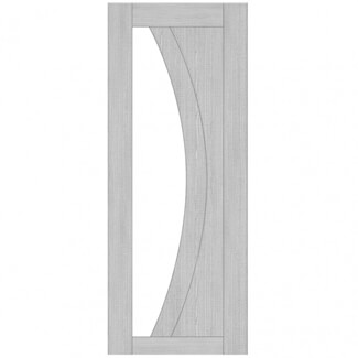 Joseph Miles Salerno Internal Door with 2 Panel and 1 Clear Glazed Light - Prefinished Light Grey Ash