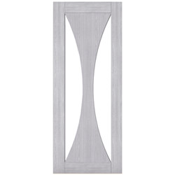 Deanta Sorrento Internal Door with 1 Panel and 2 Clear Glazed Light - Prefinished Light Grey Ash