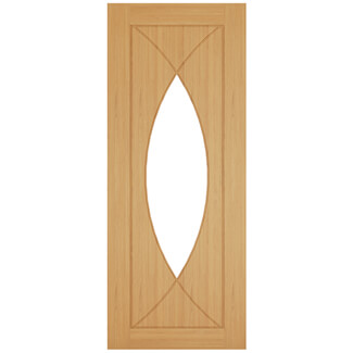 Joseph Miles Pesaro Internal Door with 1 Panel and 2 Clear Glazed Light - Prefinished Oak
