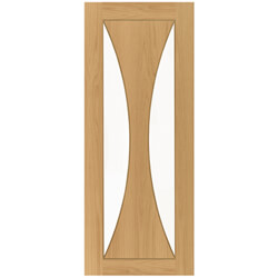 Joseph Miles Bellora Internal Door with 1 Panel and 2 Clear Glazed Light - Prefinished Oak