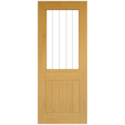Joseph Miles Norfolk Internal Door with 5 Panel and 1 Clear Glazed Light - Prefinished Oak
