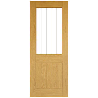 Joseph Miles Suffolk Internal Door with 5 Panel and 1 Clear Glazed Light - Prefinished Oak