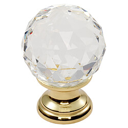 Carlisle Brass Clear Faceted Round Tiered Rose Knob