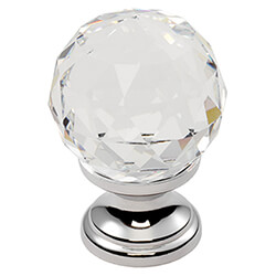 Carlisle Brass Clear Faceted Round Tiered Rose Knob