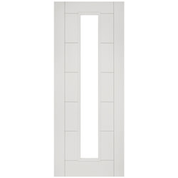 Joseph Miles Messina Internal Door with 7 Panel and Clear Glazed Light - White primed