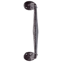 Carlisle Brass Offset Pull Handle on Oval Shaped Rose - Black Antique