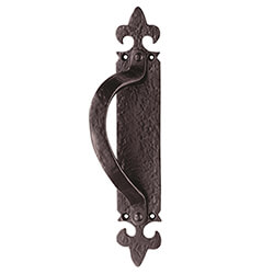 Carlisle Brass Black Antique Offset Pull Handle on Backplate