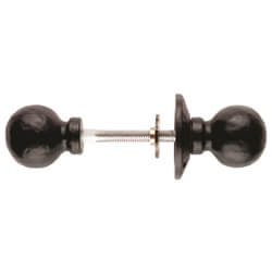 Carlisle Brass Black Antique Traditional Round Ball Rim Knob Set