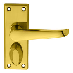 Carlisle Brass Victorian Lever Handle on Backplate with WC Privacy Lock