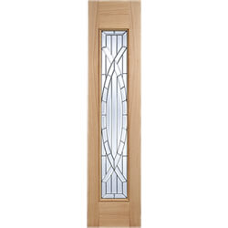 LPD Majestic External Sidelight Door with 1 light Zinc Clear Glazed - Unfinished Oak