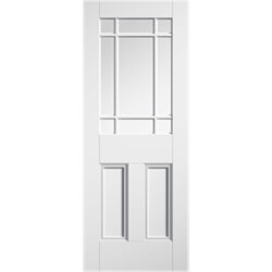 LPD Downham Internal Door with 2 Panel and 9 Clear Glazed light - White Primed