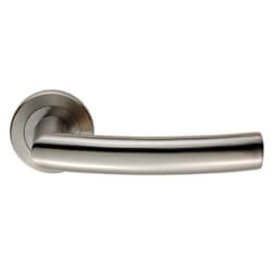 Carlisle Brass Eurospec Steelworx Scimitar Curved Rounded Lever on Round Rose