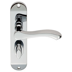 Carlisle Brass Serozzetta Geometric Lever with Privacy Lock on Backplate