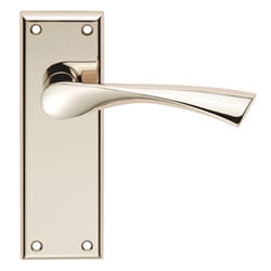 Carlisle Brass Serozzetta Venti Twist Lever Handle on Latch Backplate