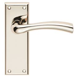 Carlisle Brass Serozzetta Cinquanta Curved Lever Handle on Latch Backplate