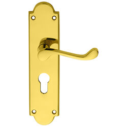 Carlisle Brass Victorian Scroll Lever on Euro Profile Backplate